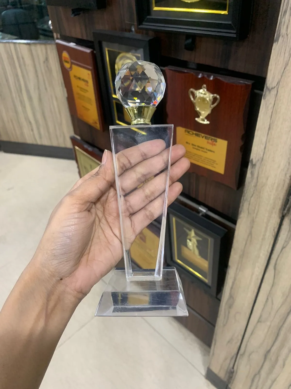 Crystal trophies