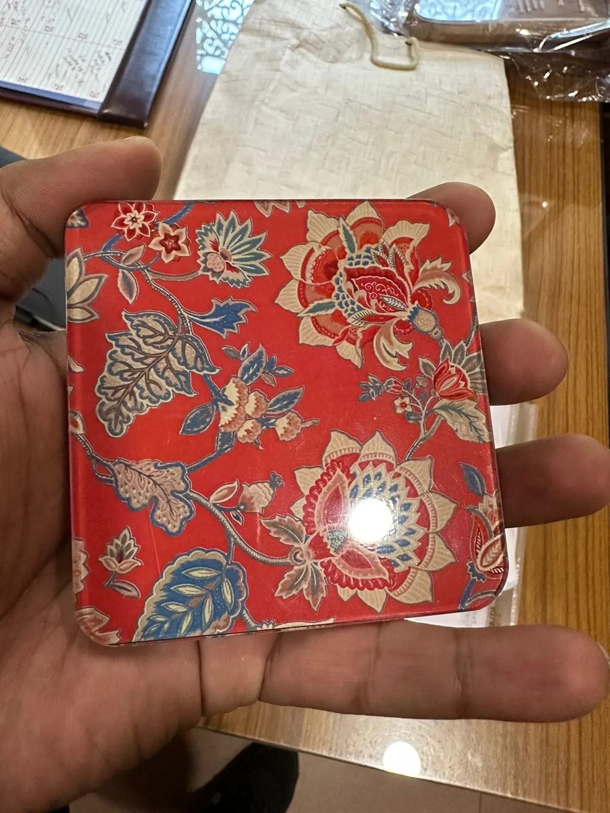 Printed floral coasters