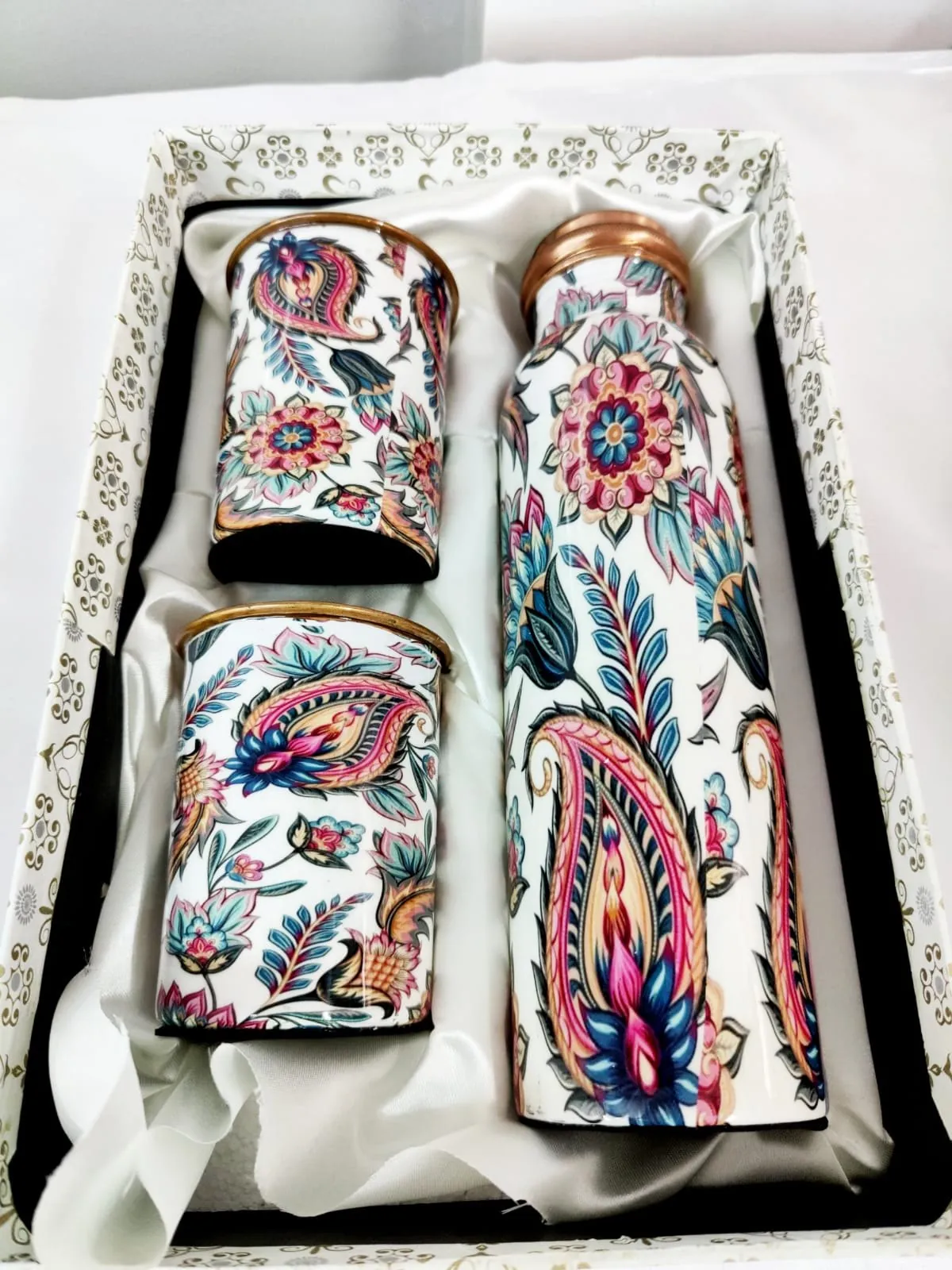 Hand-painted mug set in a keepsake box