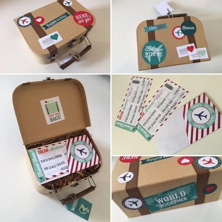 Travel box with boarding-pass inserts