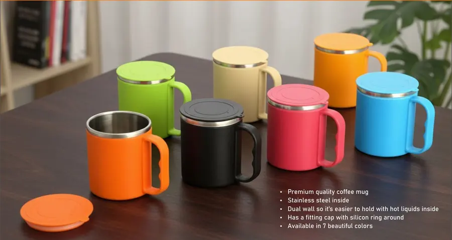 Colorful Steel coffee mug (with box)